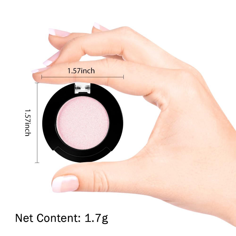 Monochrome Glitter Eyeshadow Makeup Palette, Highly Pigmented Rose Gold Eyeshadow Palette, Shimmer Pressed Powder Eye shadow Makeup, Single Vegan Eye Shadow, Daily Evening Women Girls Eyeshadow Gift6#