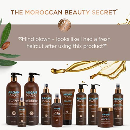 Argan Magic Split Endz Repair Cream - Instantly Binds Frayed and Separated Ends While Preventing Future Breakage | Controls Frizz | Made in USA, Paraben Free, Cruelty Free (6 oz / 2 Pack)