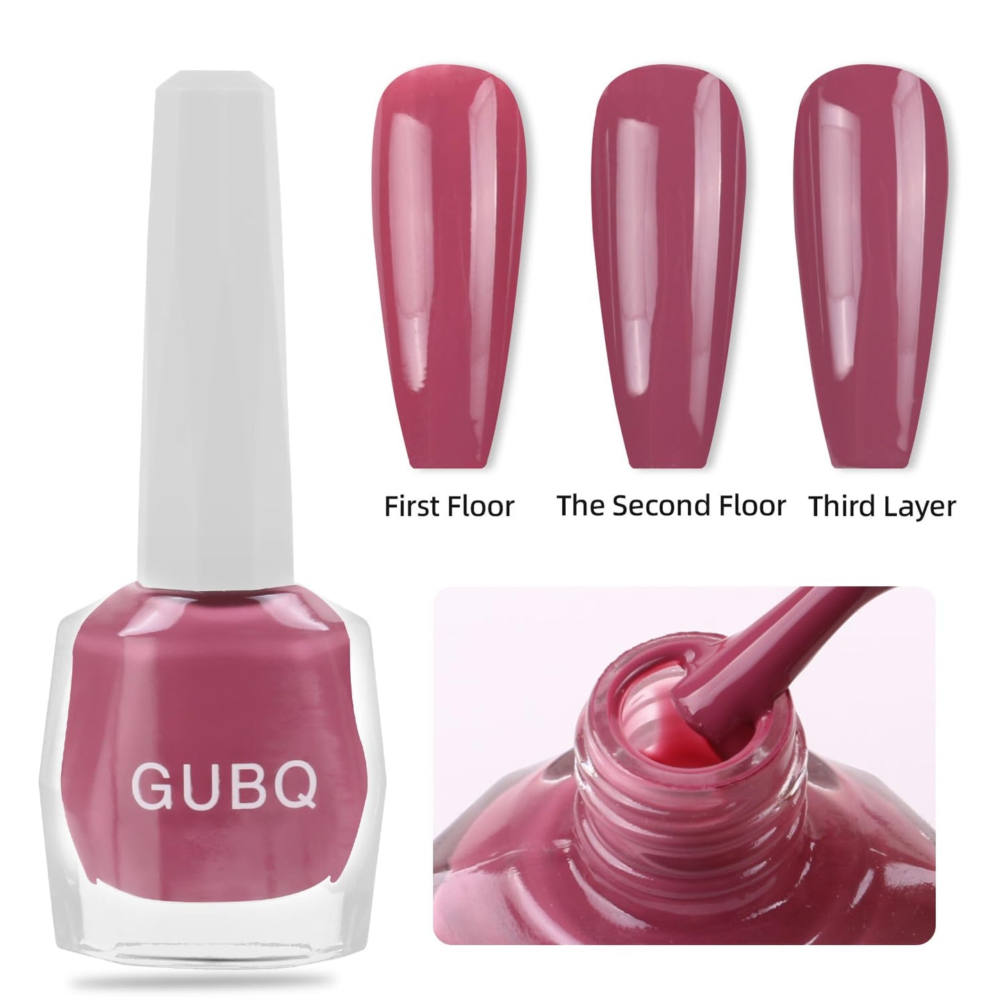 Major Dijit Quick Dry Nail Polish 12ml/0.41fl oz Dark Pink Regular Nail Lacquer Fast Drying & Long Lasting Nail Polish Nail Art Effect for Nail Salon