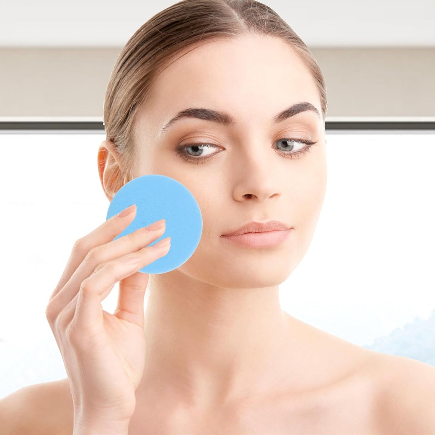 120 Count Compressed Facial Sponges, Face Cleansing Sponge for Estheticians Spa Wash Round Makeup Removal Sponge Pads for Women,Girls Compress Exfoliating Removal Sponge (Mix-Color)