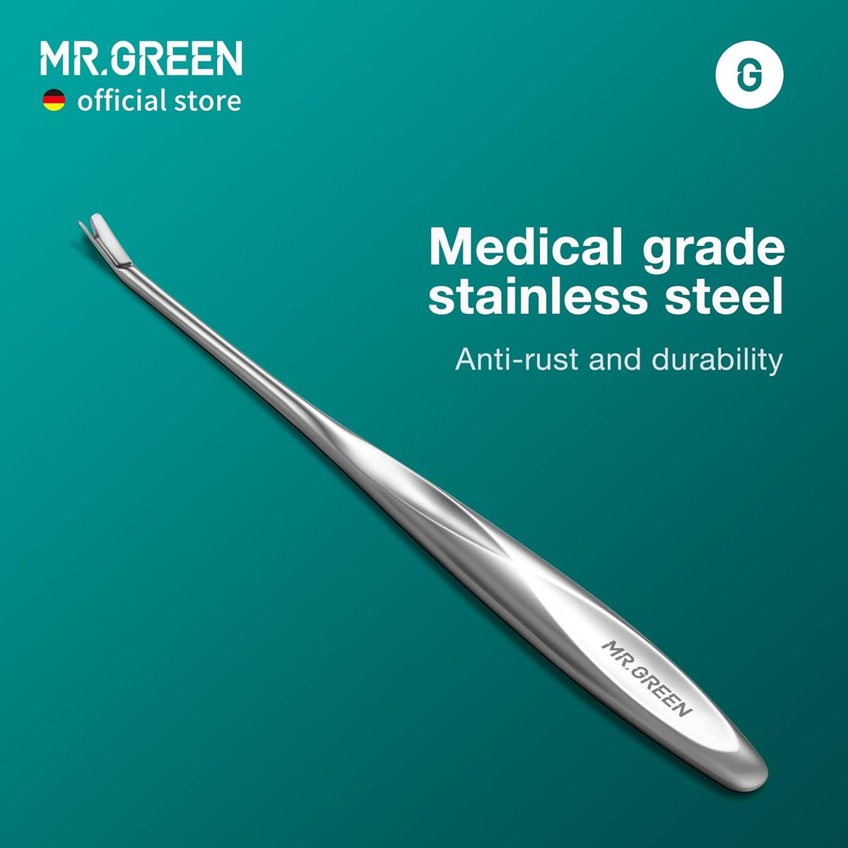 MR.GREEN Cuticle Pusher Dead Skin Remover Stainless Steel Manicure Tools Professional Cuticle Trimmer Nail Polish Peeler Scraper (Mr-2190)