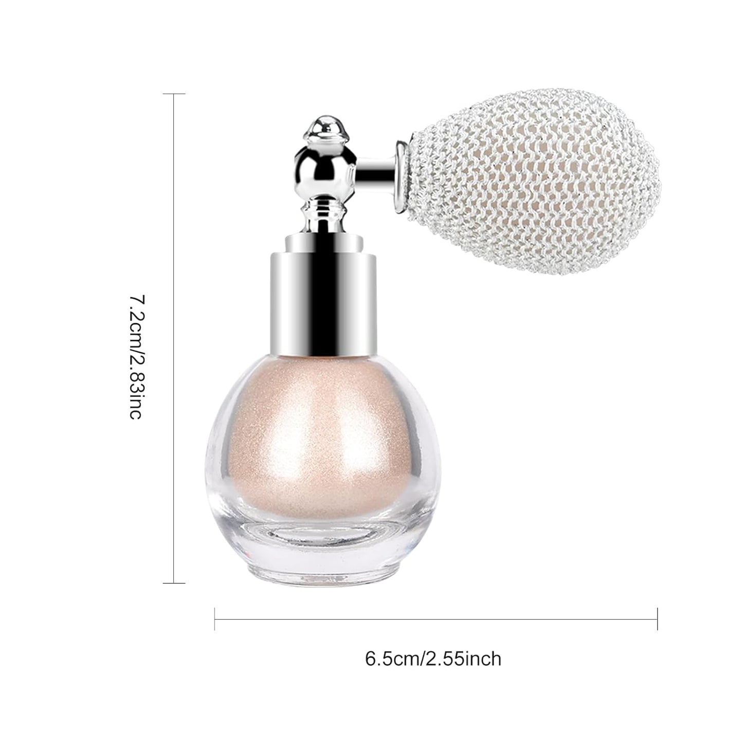 KYDA Highlighter Powder Spray, High Gloss Glitter Spray, Sparkling Powder Makeup, for Face and Body Glitter Cosmetic-Champagne Gold