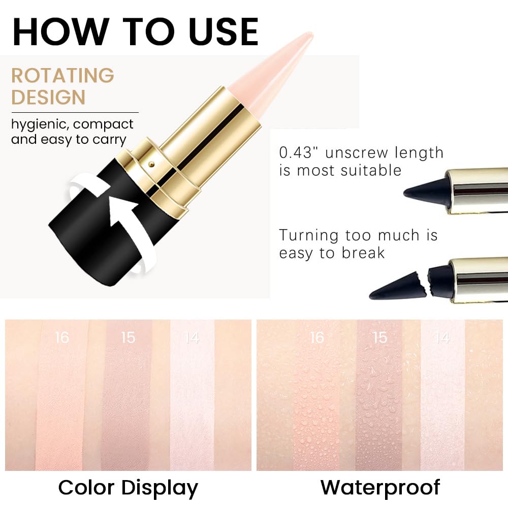 Kaely Bright Nude Gel Eyeliner Pencil, Natural Cream Eye Liner Waterproof Smudge Proof, Matte Waterline Eyeliner Eyeshadow Stick, Brighten Eye Makeup, Vegan & Cruelty-Free, 16