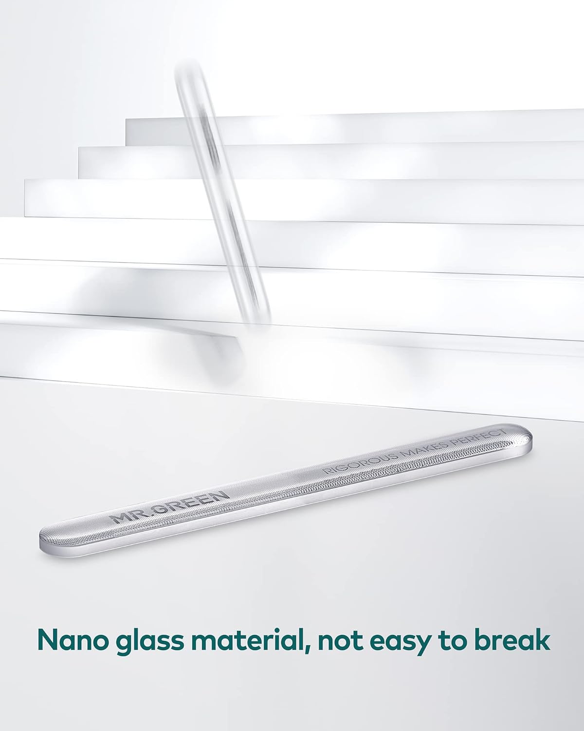 Upgraded Glass Nail File - Bilateral, Washable, Suitable for Natural Nails and Acrylic Nails