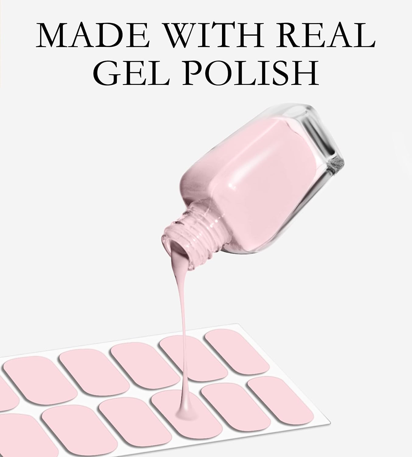 Nail Polish Strips Long Lasting, 20Pcs Wraps, Easy Apply& Remove Salon Quality Gel Nail Stickers (Melting Brown)