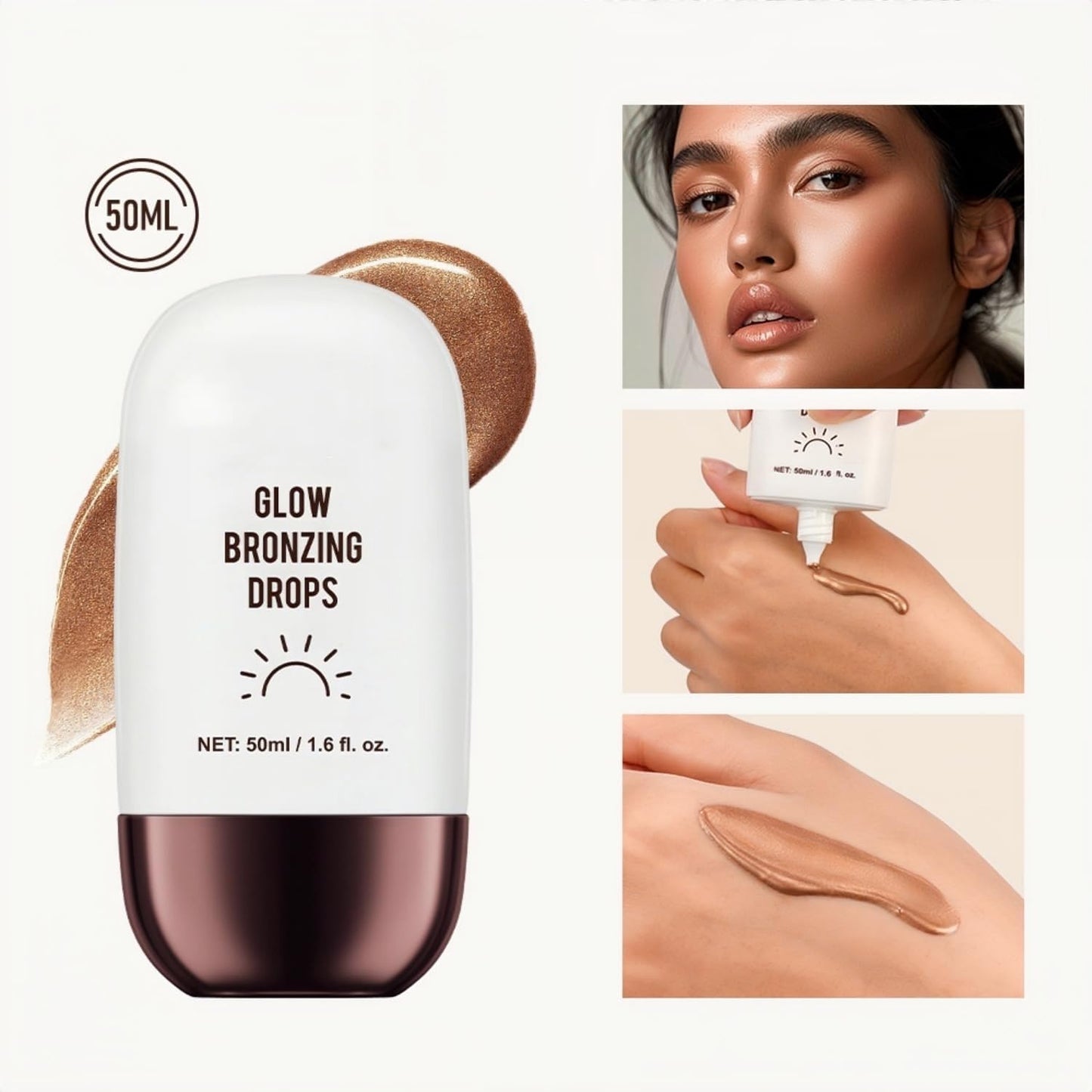 Liquid Highlighter 4 Colors Shimmer Glow Finish Face Highlighter Lightweight Waterproof Long Lasting Face Illuminator Highlight Illuminator for Face Cheek Eyes (Color 03)