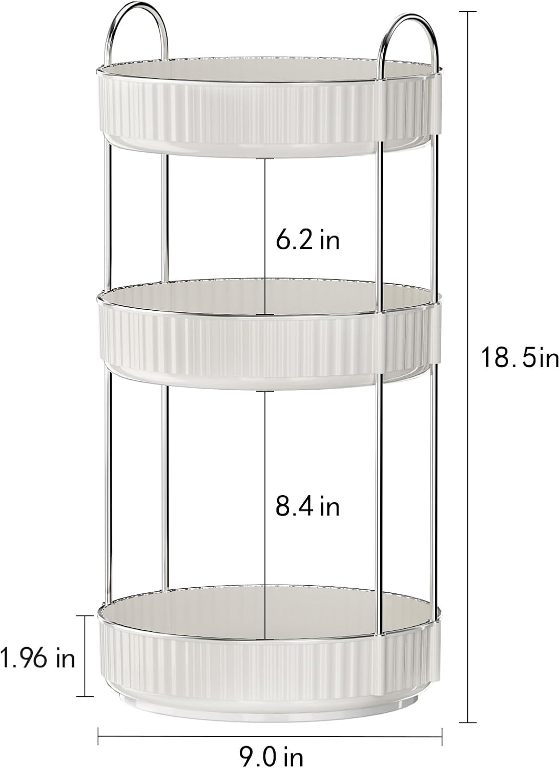 360° Rotating 3-Tier Makeup Organizer for Vanity – Clear High-Capacity Skincare Storage
