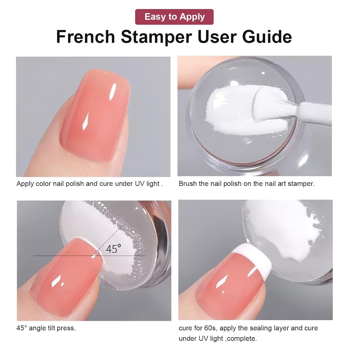 Nail Art Stamper Clear Silicone Nails Stamping Jelly with Scraper Transparent Visible Body DIY Manicure Nail Art Tool B