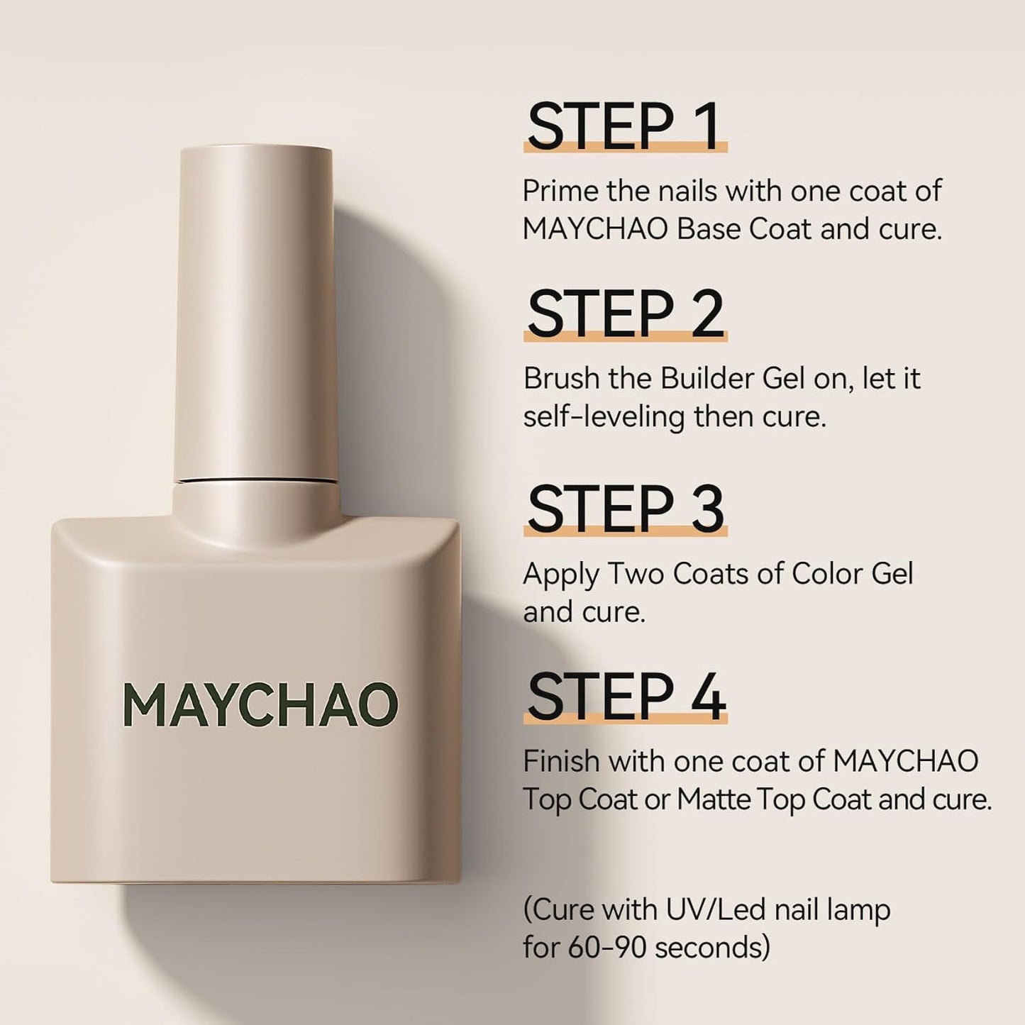 MAYCHAO Purple Pink Builder Gel for Nails, 15ml Nail Strengthener in a Bottle, Nail Extension Hard Gel, Soak Off Long Lasting UV Light Cure