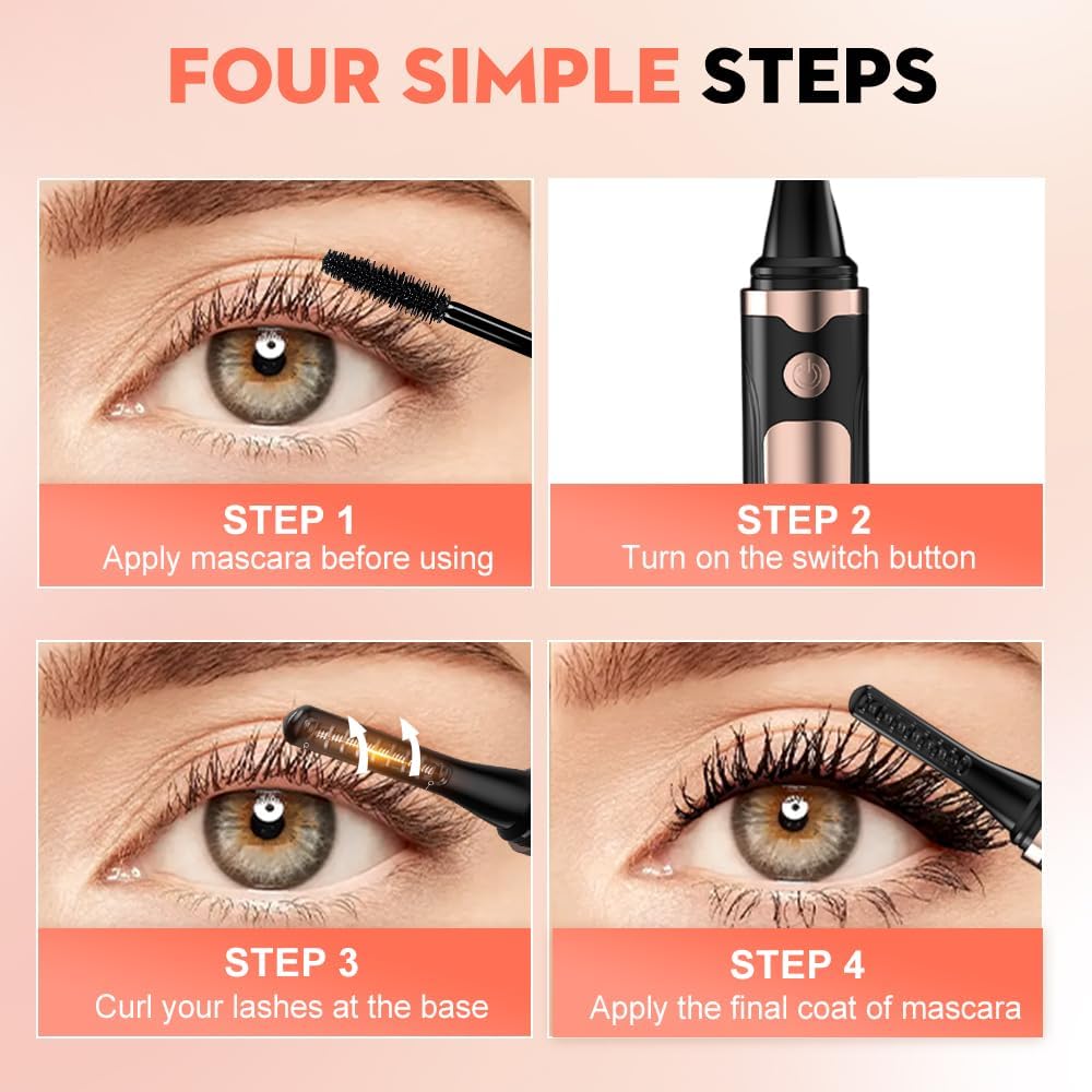 Heated Eyelash Curler, 2025 New Electric Eyelash Curler with LED Display, Portable Rechargeable Eye Lash Curlers Heated Makeup Tool for Women Girls (2Pcs White)