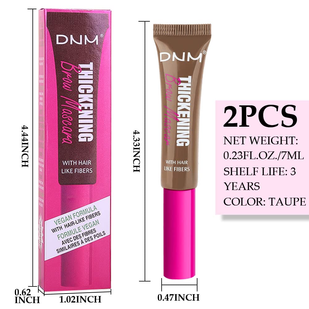 Kaely 2Pcs Thickening Brow Mascara,Tinted Eyebrow Gel Waterproof,Eyebrow Color Makeup,Brow Fast Sculpt,Vegan,Cruelty Free,maquillaje gel para cejas a prueba de agua,06 Brunette