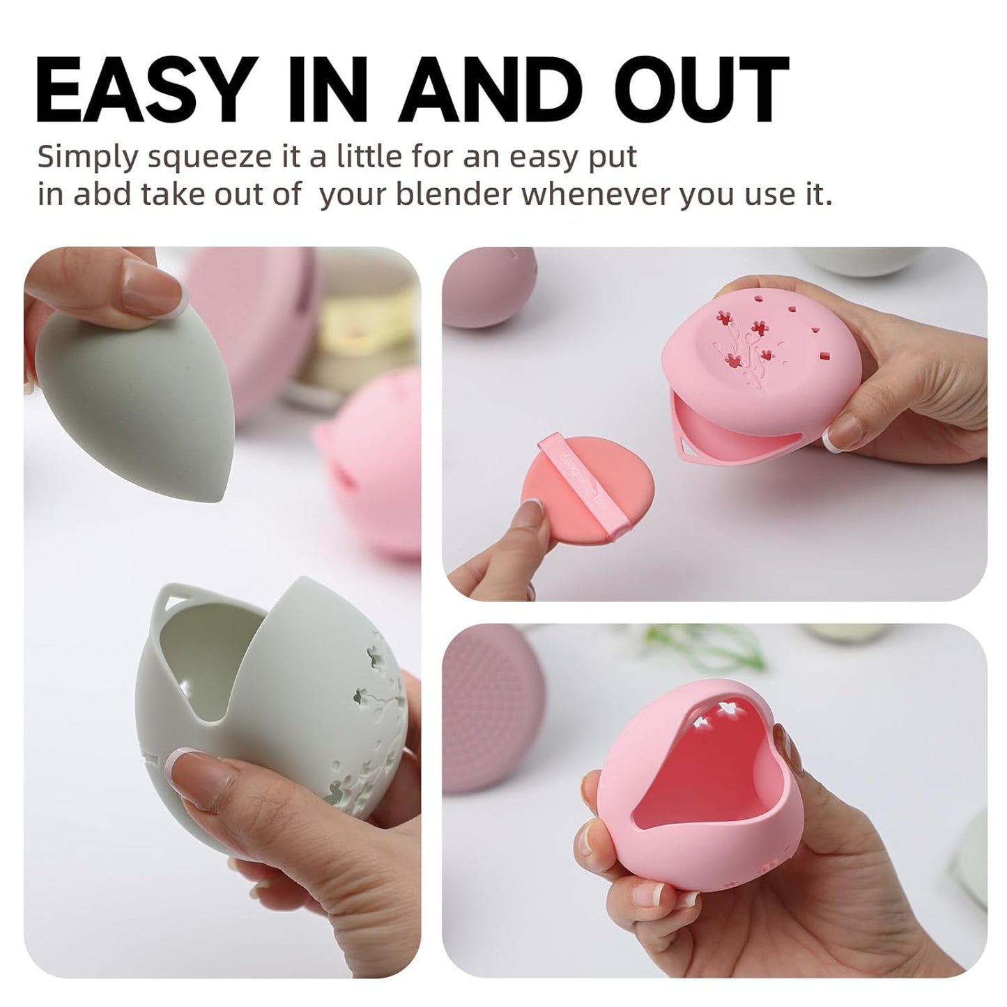 2 Pcs Makeup Sponge Holder,Beauty Blender Case, Powder Puff case, Beauty Blender Holder for Travel(Light Purple)
