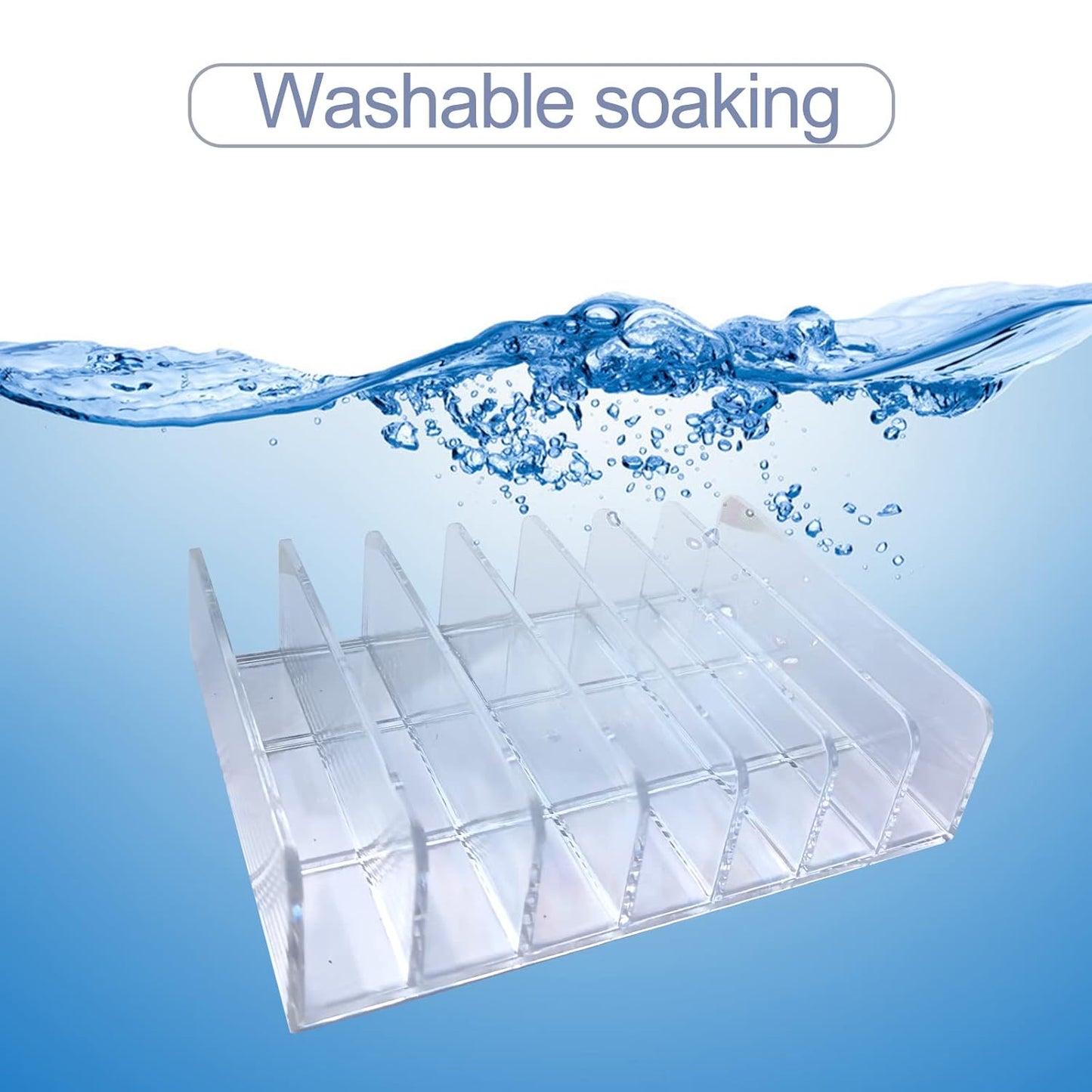 Acrylic Clear Eyeshadow Palette Organizer 7 Sectons Makeup Palette Organizer for Bathroom Countertops,Vanities