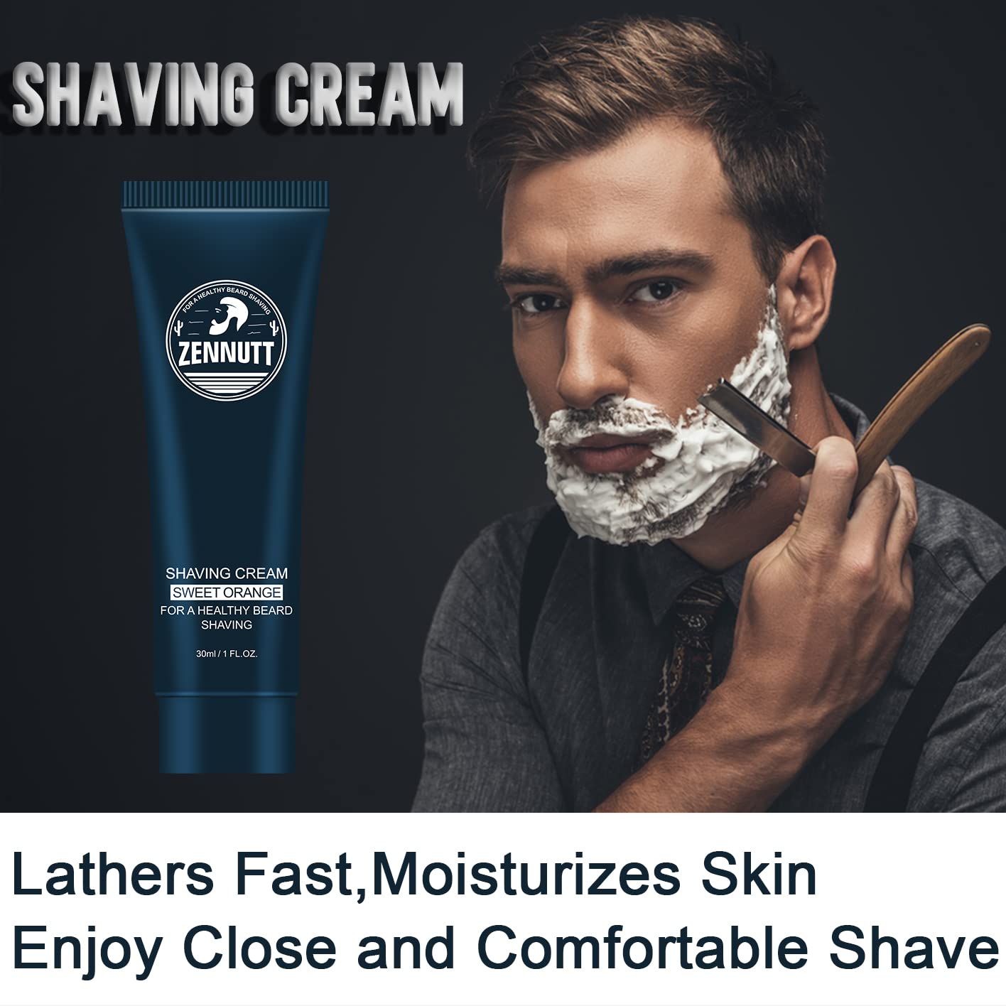 Shaving Cream Mens,8 PCS Travel Shave Cream Gift Set Close Shave Luxury Mens Shaving Cream Kit Unique Gift for Christmas Stocking Stuffers Birthday Gifts for Men Him Dad Adult Husband Boyfriend