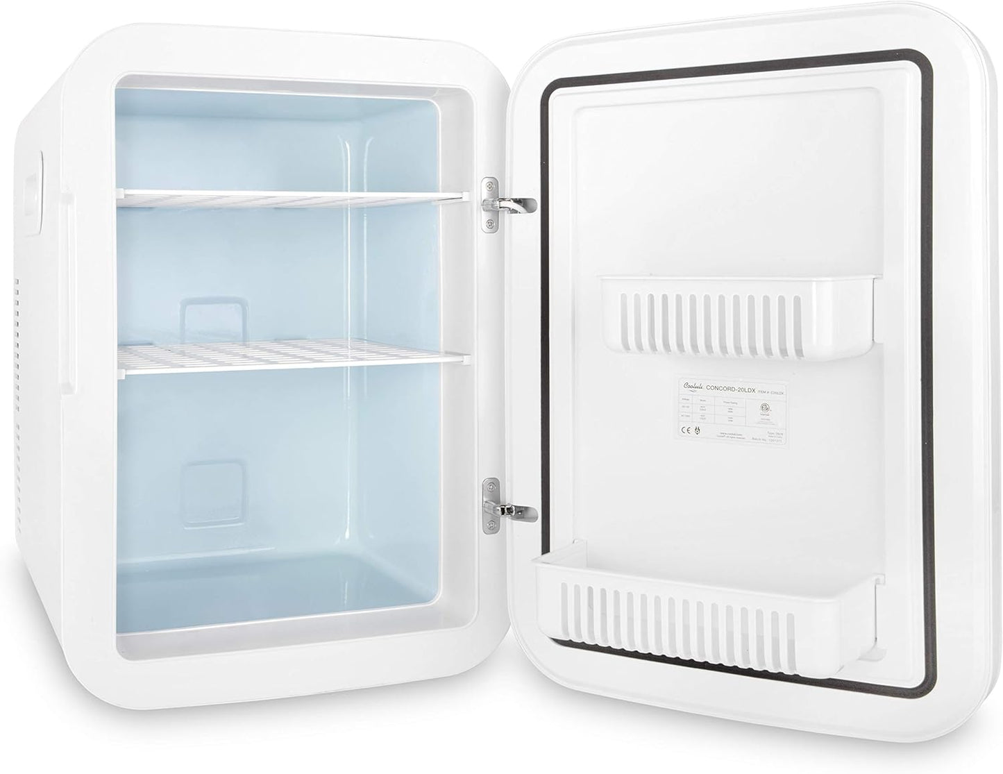 Cooluli 20 Liter Mini Fridge with Temperature Control - White Thermoelectric Cooler and Warmer for Bedroom, Office, Car, Dorm