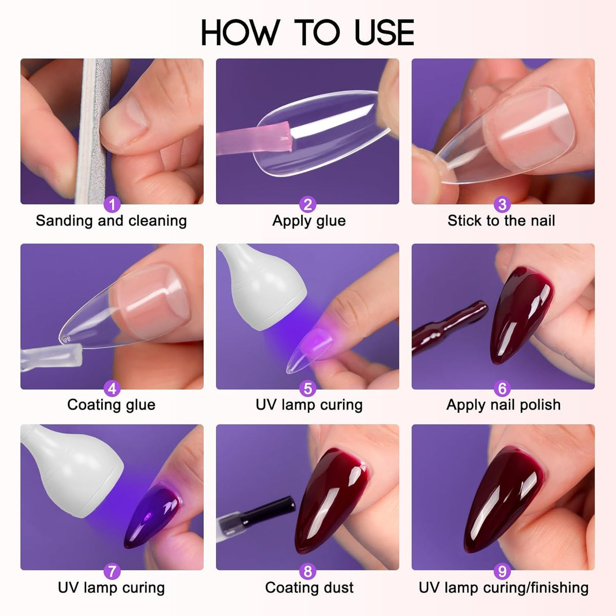 AORAEM LED Nail Lamps 3W Flexible Gooseneck Lamp Quicky Dry Nail Manicure Dryer Gel Polish Curing Light Plug Play Portable Flash Cure Light for Gel Nails Home DIY Professional Nail Tools White