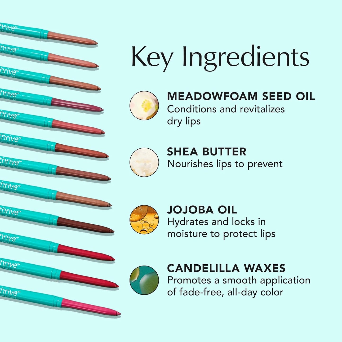 Thrive Causemetics Lip Filler Long-Wearing + Plumping Lip Liner, Shea Butter Hydrating Lip Plumper Retractable Lip Liner Pencil, Built In Sharpener, Vegan & Cruelty Free, Jo (Pink Mauve)