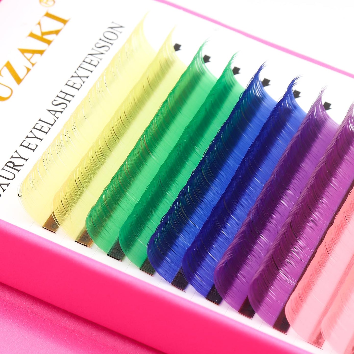 Eyelash Extensions Colored Lashes Extension 0.07 D Curl Lashes 10mm Classic Lash Extensions Soft Individual Lashes 16 Rows Natural False Eyelashes Volume Lashes Professional Use(Colored,0.07-D,10mm)