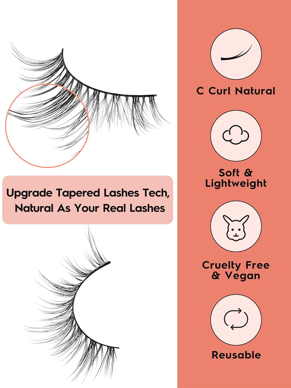 Wispy Lashes False Eyelashes Natural Cat Eye Lashes 12mm Strip Lashes withThin Band Siliglli Cat Eyelashes 3D Volume False Lashes C Curl Eyelashes Pack 7 Pair