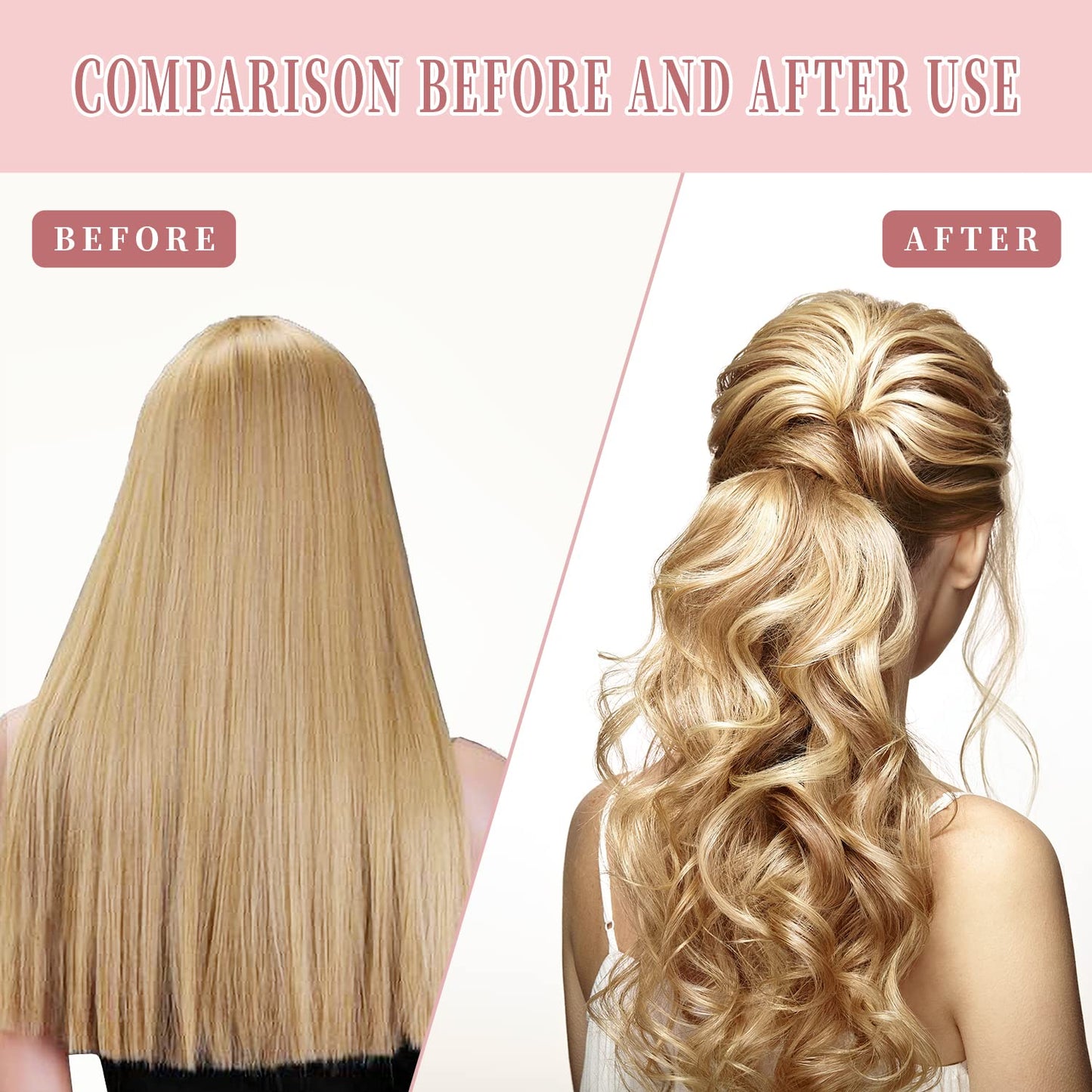 30pcs Heatless Hair Curlers Rollers Spiral Curls Styling Kit with 2 Styling Hooks, No Heat Curlers for Women Girl's Medium and Long Hair17.8”(45 cm)…