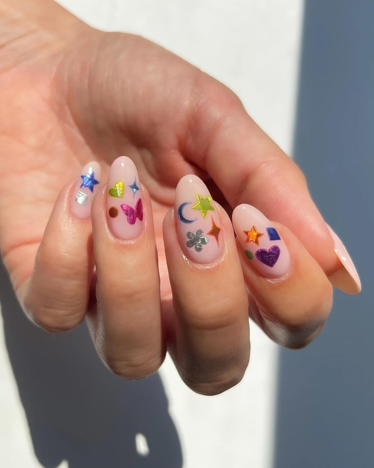 Confetti Nail Stickers - Lightweight & Easy-to-Apply Nail Art with Trendy Designs - Durable & Long-Lasting Nail Stickers for Women, Ideal for DIY Manicures & Salon-Quality Nails