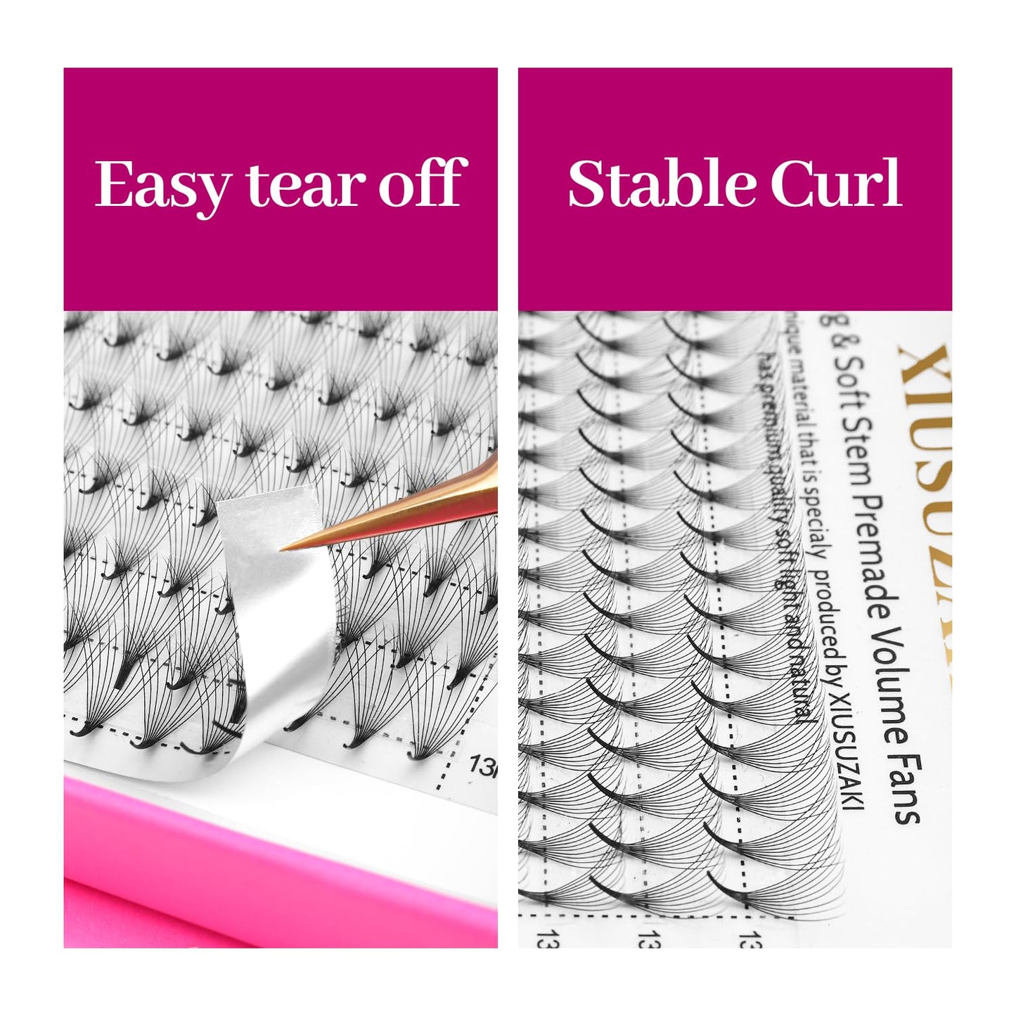 Premade Fans Eyelash Extensions 14D Volume Lash Extensions 0.03 Thickness Eyelash Extension D Curl Premade Lash Fans Mix 9-16mm Fluffy Soft Handmade Lash Fan(14D-0.03-D,9-16mm)