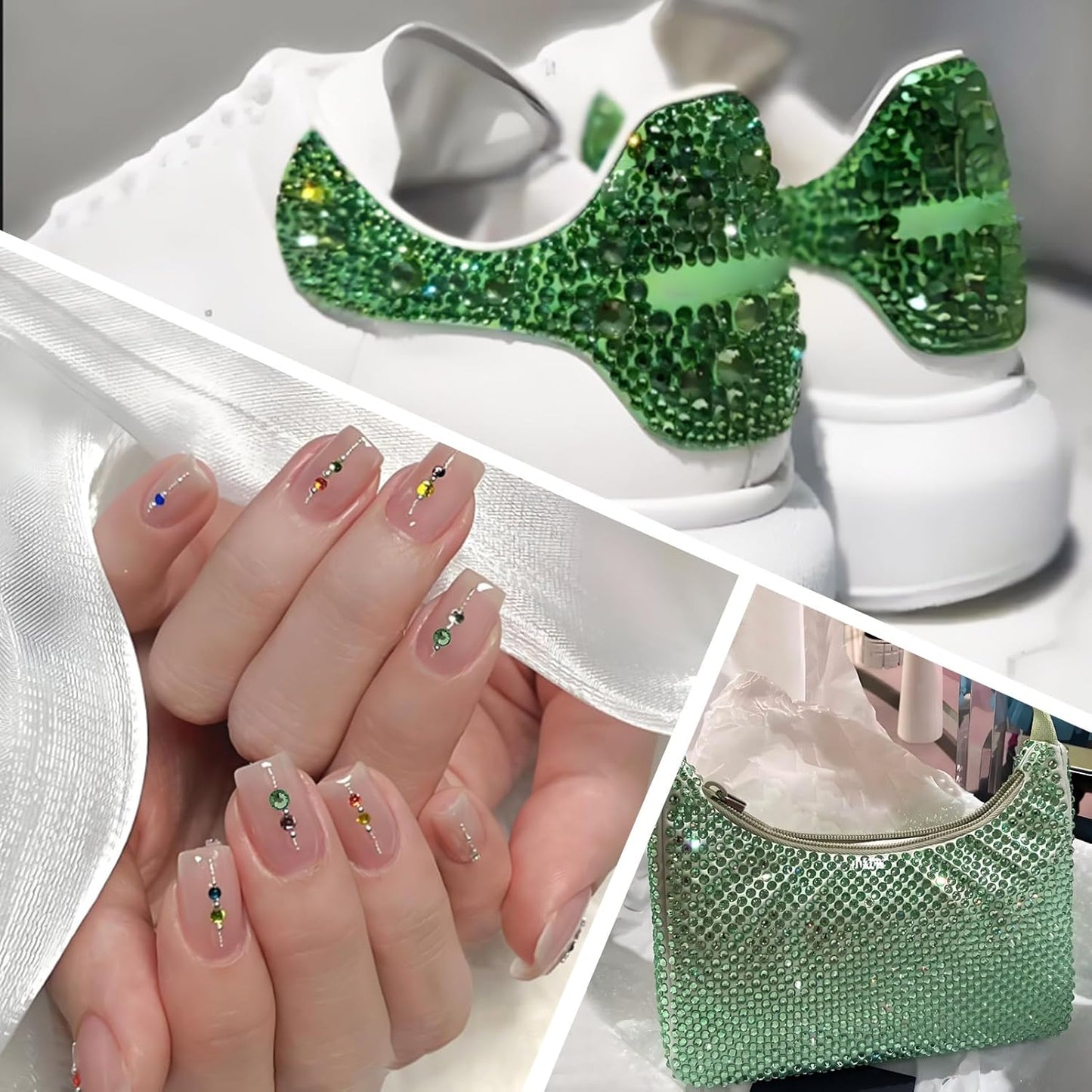 2000 PCS SS20 Flatback Rhinestones,12-Facet Diamond-Cut Glass Gems for Nail Art,Clothing,DIY Crafts,Glue-On Decoration Stones with Silver Backing,Peridot