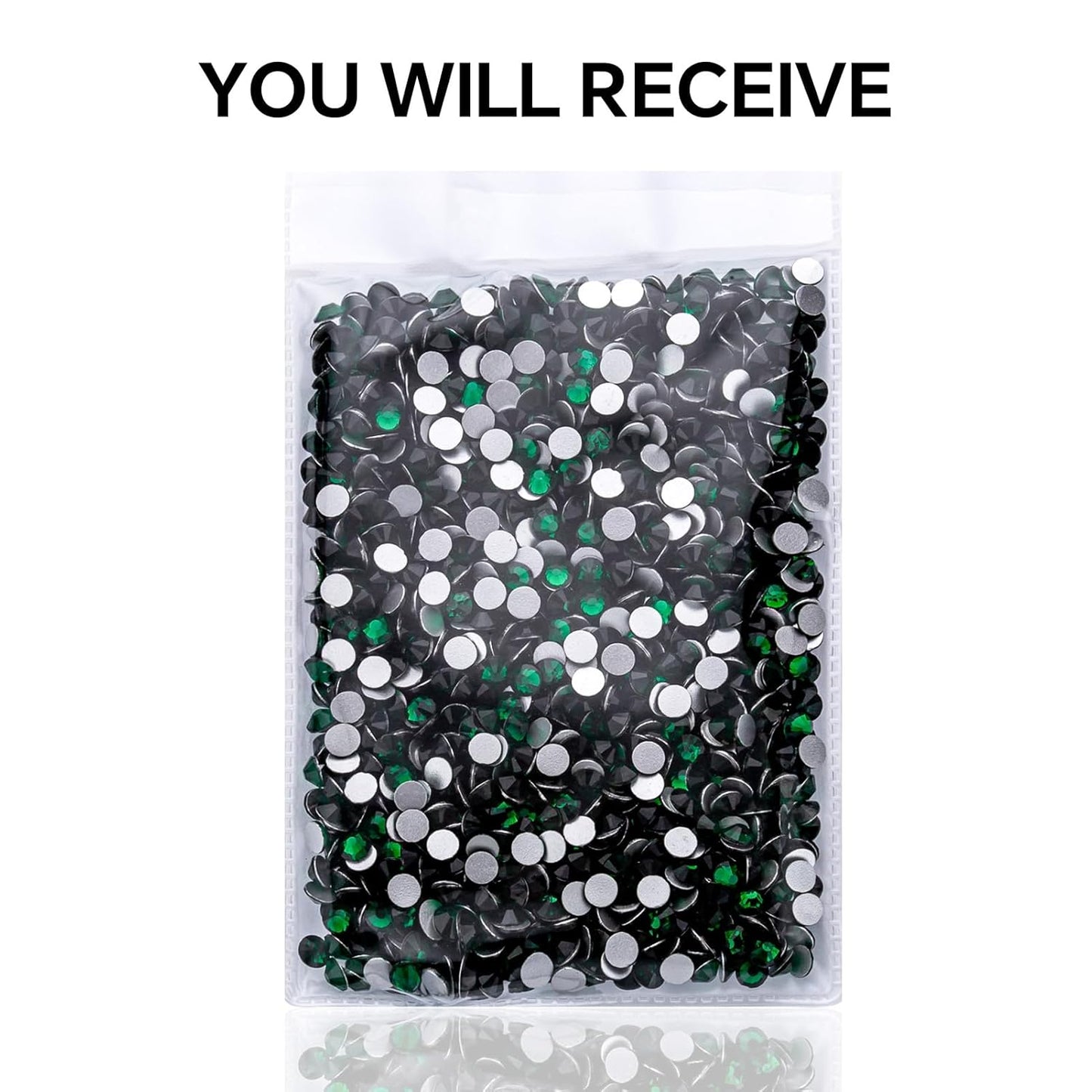 288Pcs Dark Green Crystal Rhinestones,Glass Flatback Rhinestones Gemstones for Nail Face Makeup Art Crafts Clothes Decoration -(SS30,6.5mm,Dark Green)