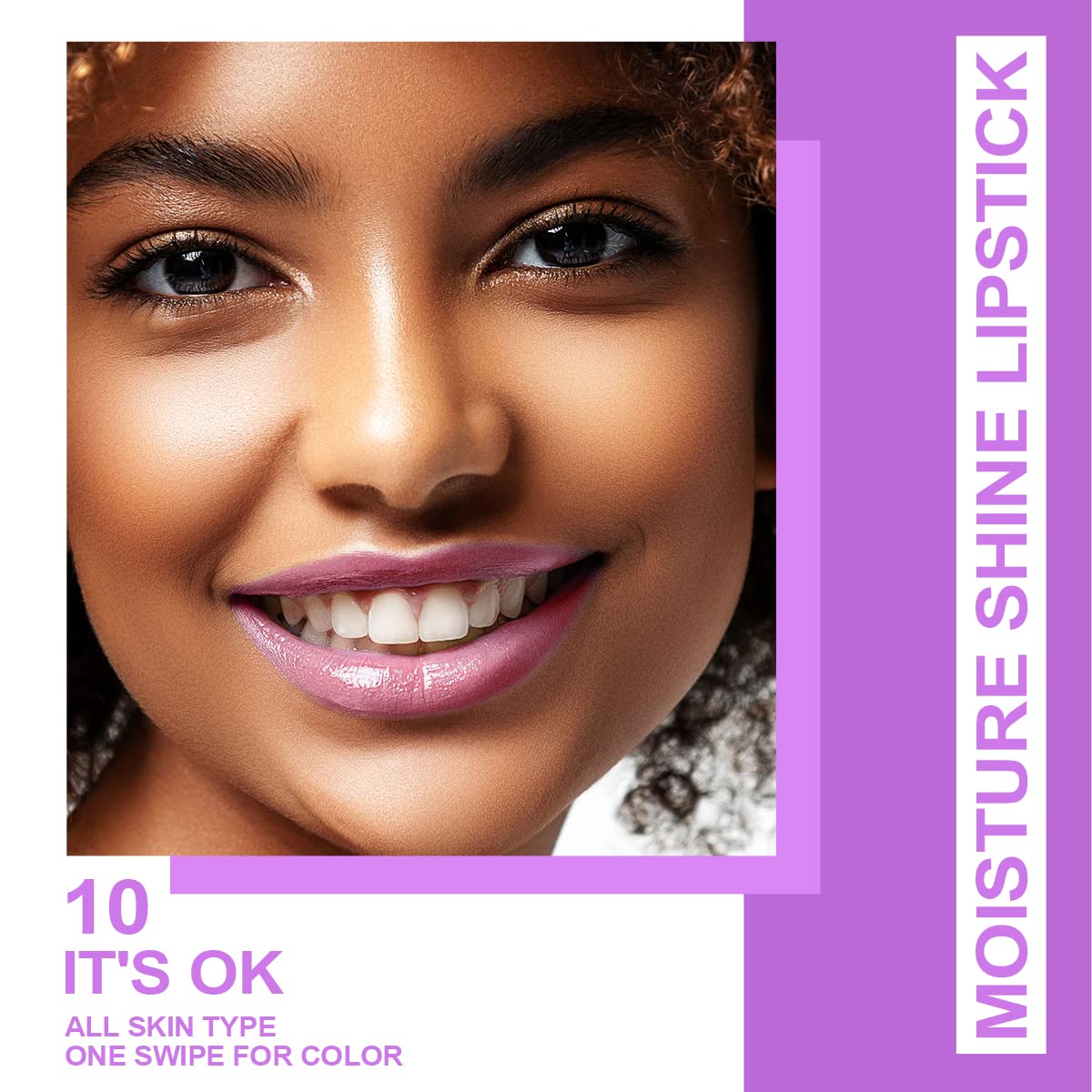 Oulac Pinky Purple Lipstick - Moisturizing Lip Stick Glossy Tinted Lip Balm, Sheer Shine Juicy Finish, Lightweight and Hydrating Formula for Dry Lip Care, Vegan 2.2g/0.07oz (10)