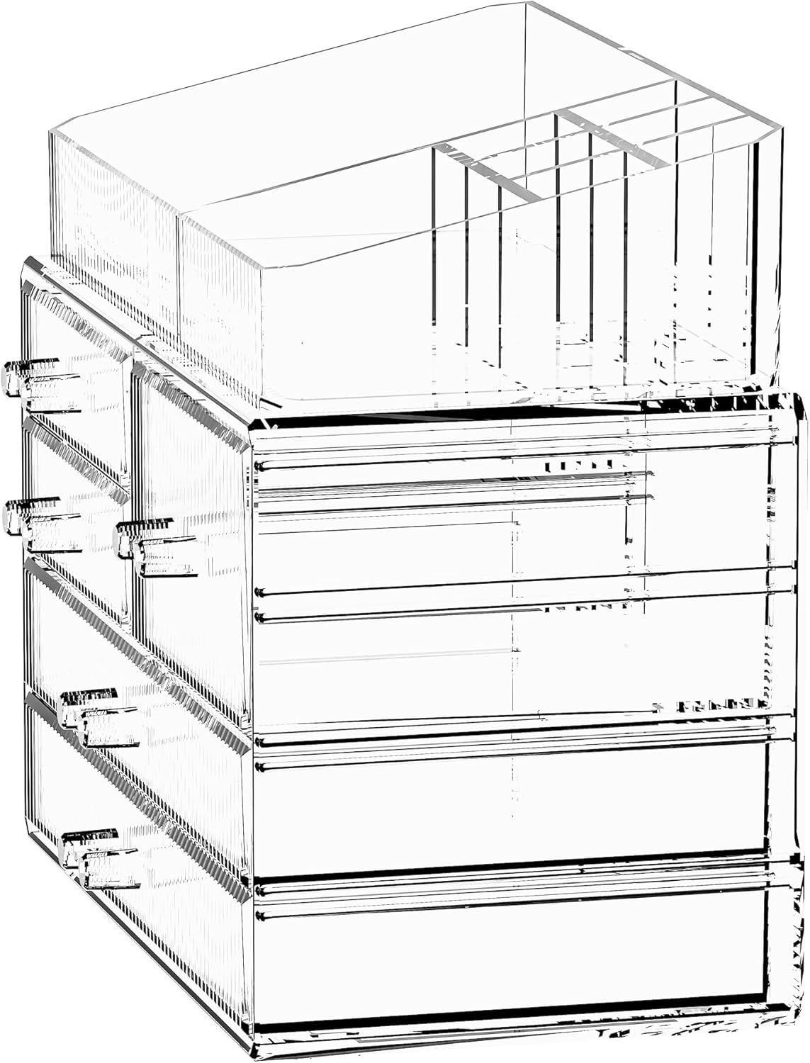 Stackable Acrylic Skincare Organizer Drawers — Clear Counter Storage for Makeup, Skincare & Vanity Essentials