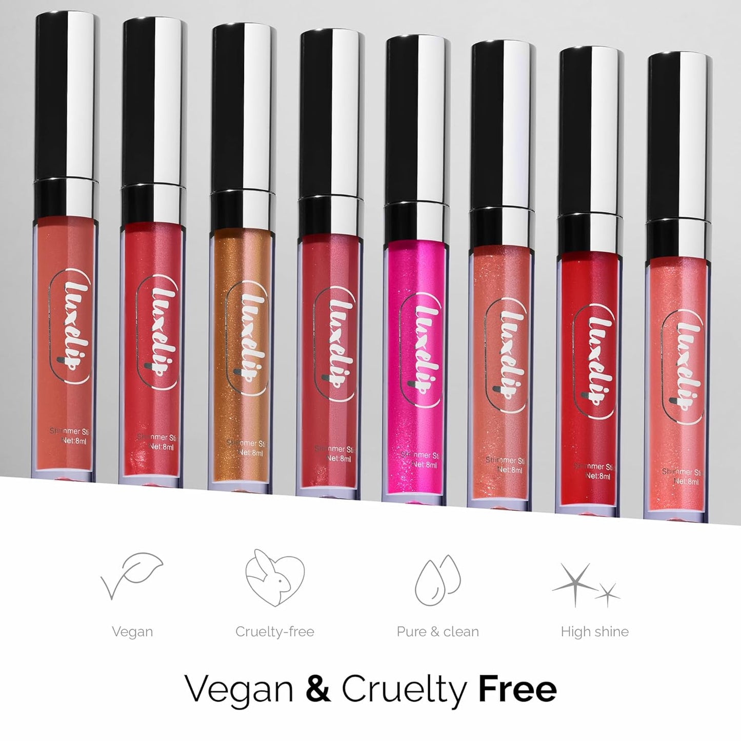 LuxeLip™ Matte Lipstick, Hydrating Non-Sticky Lip Gloss for Luminous Shine & Moisturized Lips, Lightweight, Long-Lasting Glossy Finish, Cruelty-Free Lip Makeup for Women (Dusky Petal, 8ml)