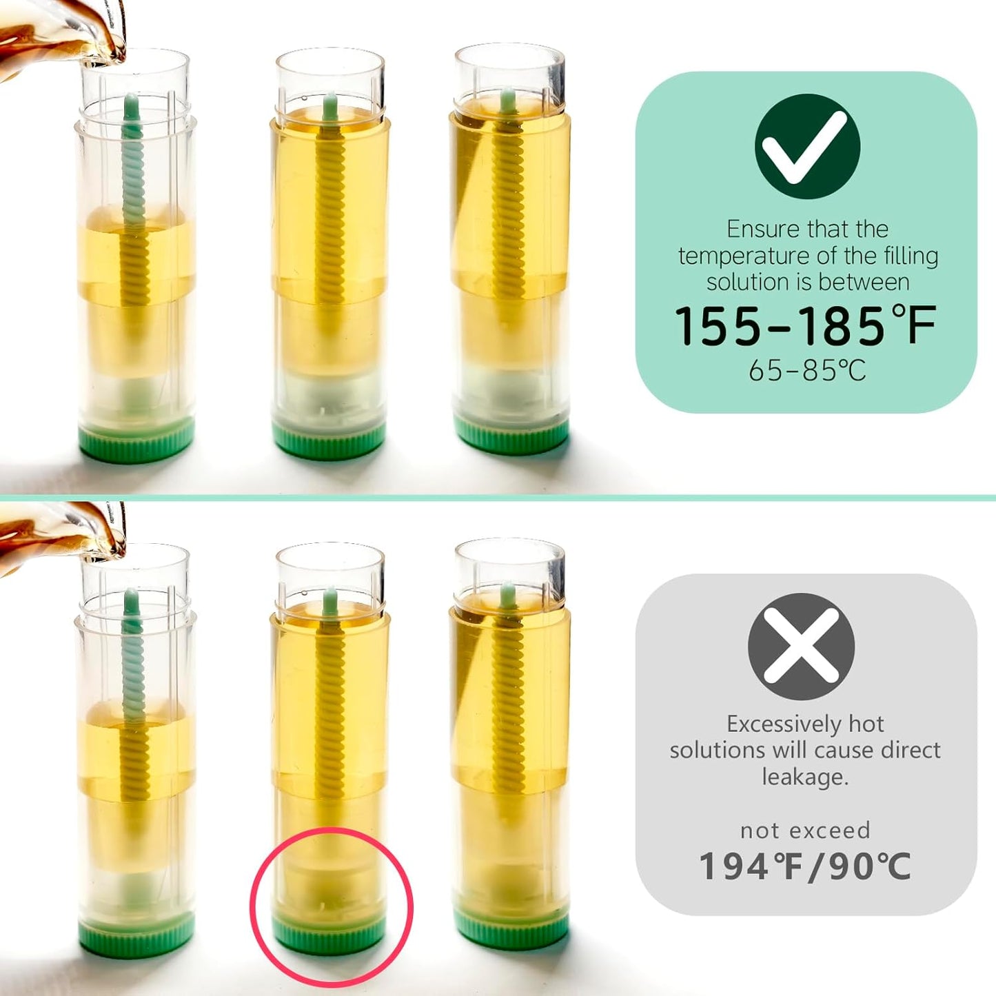 JuLand 50 Pack Empty Lip Balm Containers Bulk 5.5ml - Clear Twist-Up Tubes with White Caps, Refillable Chapstick Tube for DIY Lip Balm Making