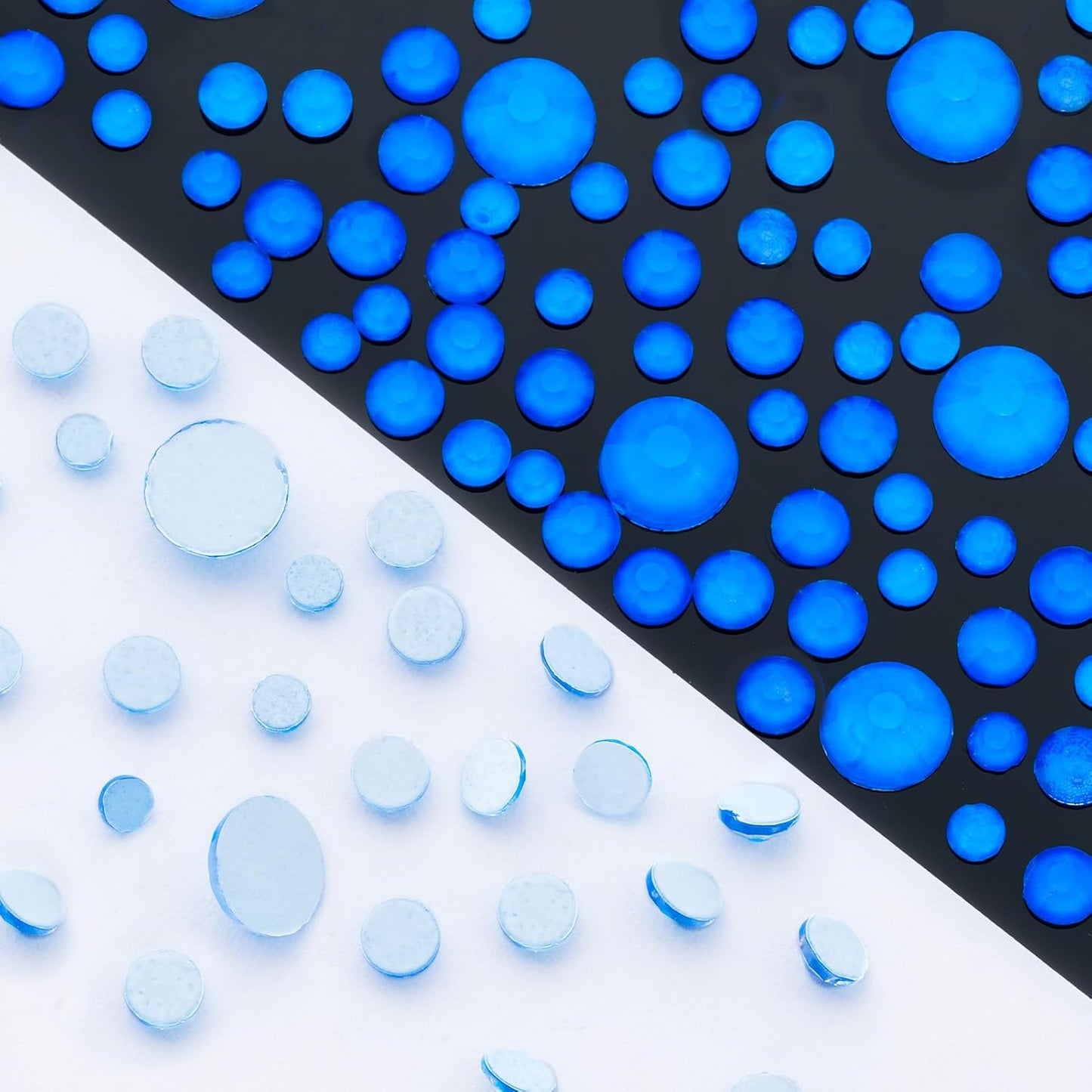 Neon Blue Flatback Rhinestones, Glass Rhinestones for Nail Art and Craft, Glue Fix, Loose Crystal Gemstones(Neon Blue, SS10, 1440pcs, 2.7-2.8mm)