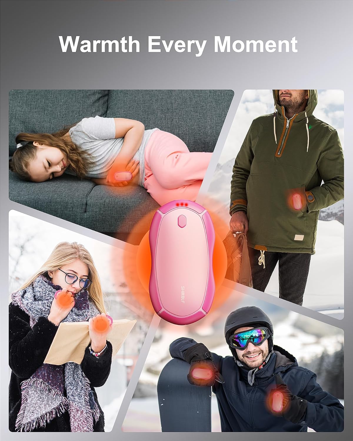 Hand Warmers Rechargeable, Electric Hand Warmers 2 Pack with Smart Chips Long Safe Heat, Portable Pocket Heater,Gifts for Christmas,Golf,Camping,Hunting, Stocking Stuffers