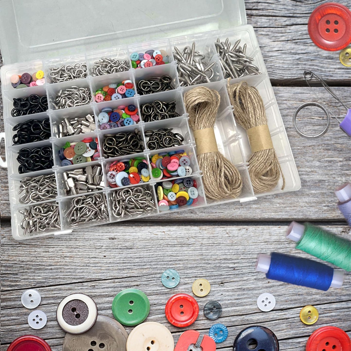 4 Pack Plastic Organizer Container Box, 36 Grids Clear Plastic Parts Organizer Box, for Beads, Art DIY, Crafts, Jewelry, Fishing Tackle with Label Stickers