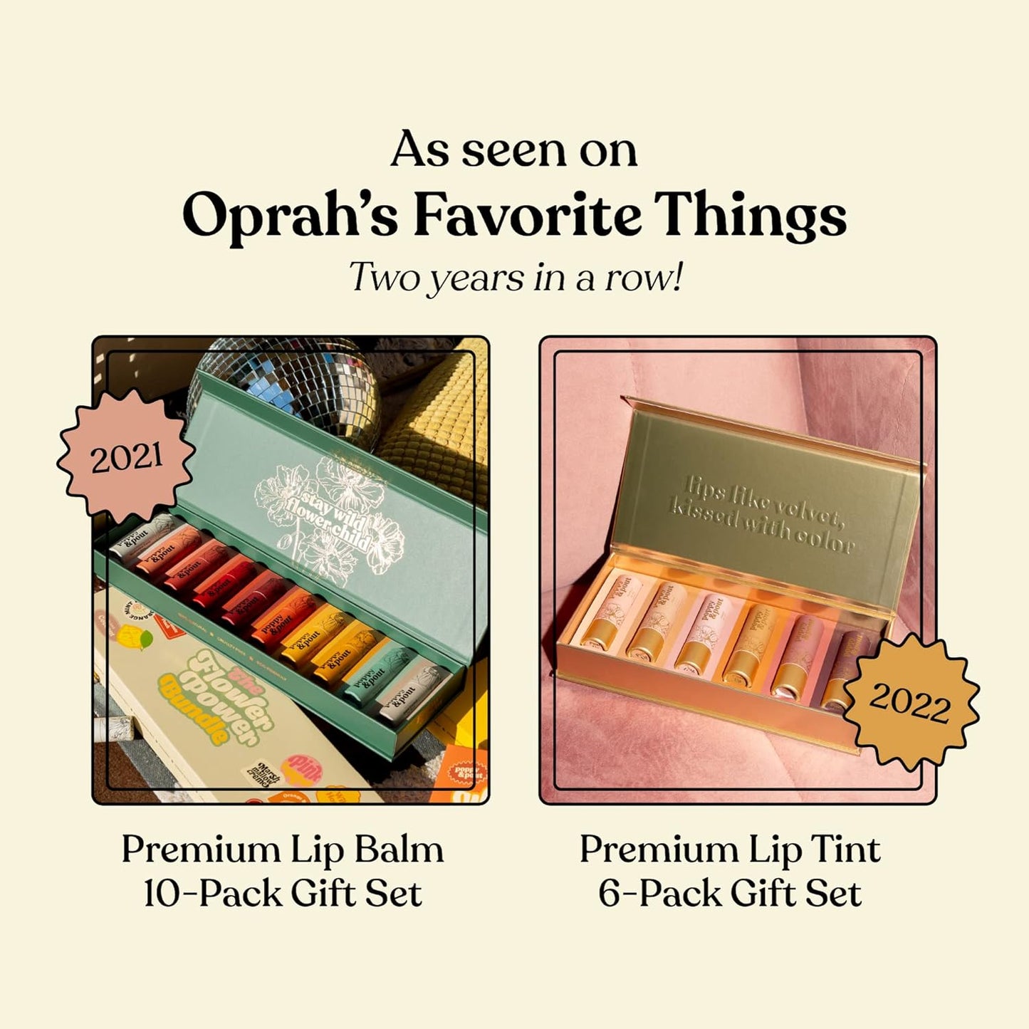 Jumbo Lip Balm Gift Set (3-Pack, Warm Flavors) | Poppy & Pout All Natural Lip Balms & Moisturizers | Hydrates with Beeswax, Vitamin E, Organic Coconut Oil | Cruelty-Free | Recyclable Cardboard Tube