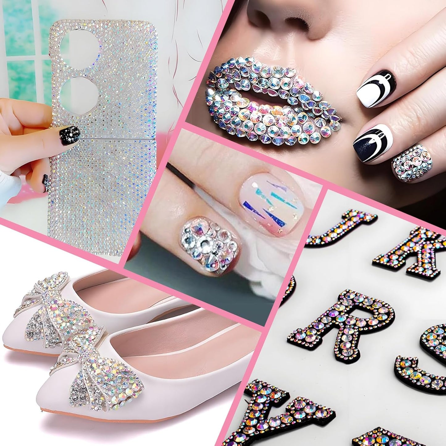 2000PCS SS20 Flatback Rhinestones | 12-Facet Diamond-Cut Glass Gems for Nail Art, Clothing, DIY Crafts |Glue-On Decoration Stones with Silver Backing(Transparent AB)