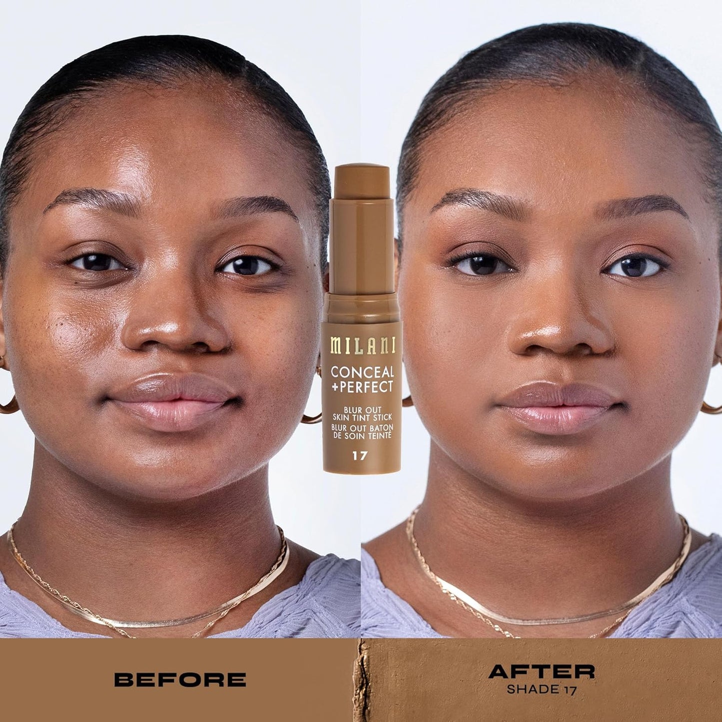 Milani Conceal + Perfect - Skin Tint Stick, Blur Out Tinted Moisturizer Makeup, Shade 017