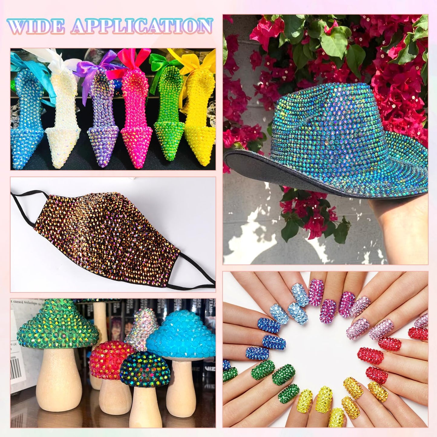 12600Pcs Resin Rhinestones for Bedazzling with B7000 Jewelry Glue, Colorful 4mm Non Hotfix Flatback Gems, Rhinestones for Crafting DIY Crafts Clothing Tumblers Mugs Shoes Fabric Decor Nail Art