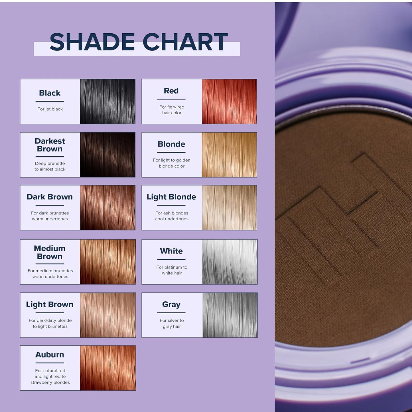 TRUHAIR Root & Scalp Cover Up Pressed Powder Compact, Waterproof, Weightless Hair Coverage & Bald Spot Concealing, Root Touch Up Hair Color for Gray Coverage & Thinning Areas, 0.35 Oz (Black)