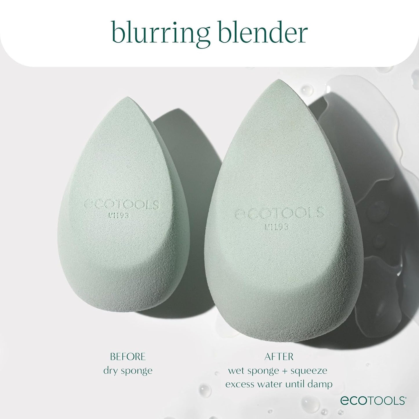 EcoTools Blurring Blender Makeup Sponge, Makeup Blending Sponge For Blurred Skin, For Liquid & Cream Foundation, Cloud Coverage Memory Foam, Eco Friendly, Latex Free, Cruelty-Free & Vegan 1 Count