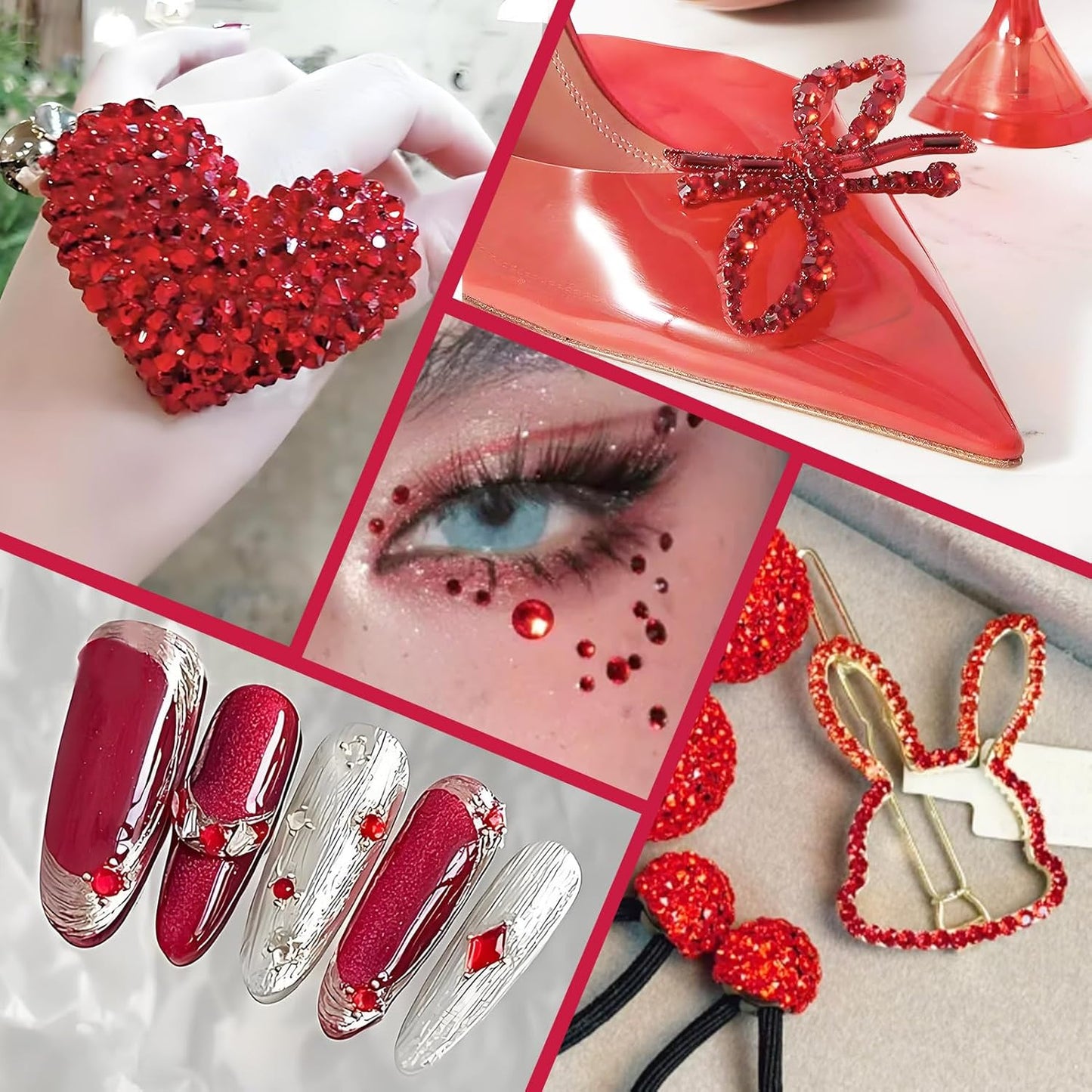 2000PCS SS16 Flatback Rhinestones | 12-Facet Diamond-Cut Glass Gems for Nail Art, Clothing, DIY Crafts |Glue-On Decoration Stones with Silver Backing(Light Siam)