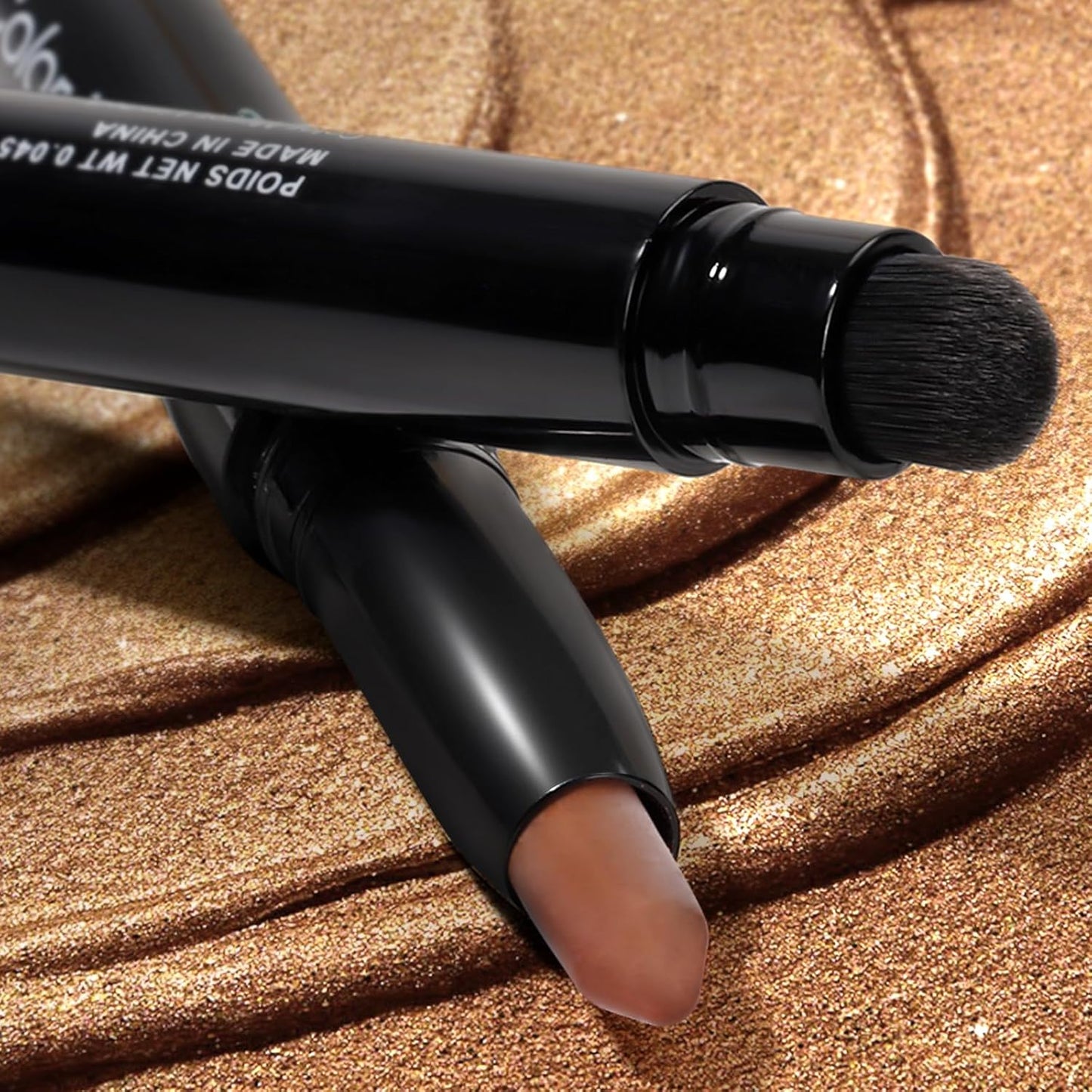 Cream Waterproof Hypoallergenic Eyeshadow Stick, long wear Metallic Glitter Matte Eye Shadow Pencil With Makeup Brush, Eye Brightener, 31 Matte Turkish Coffee