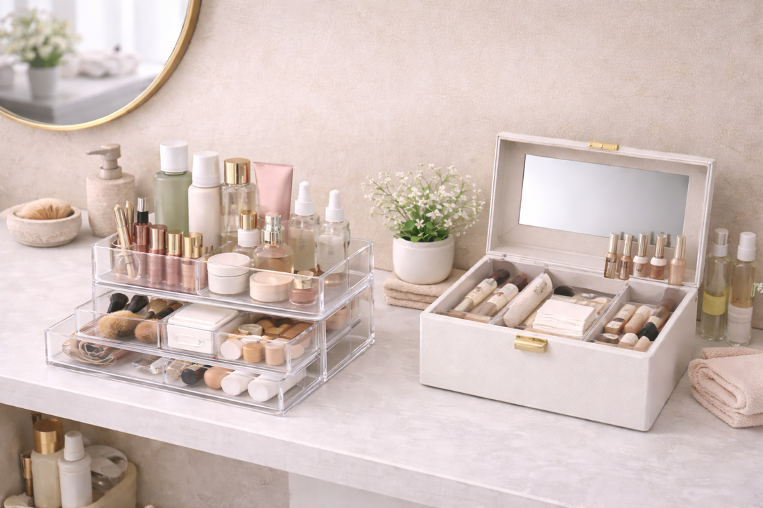 Open vs Closed Makeup Storage