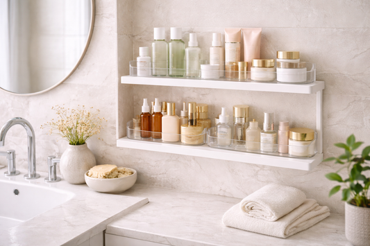 open skincare storage vs cabinet