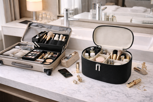 travel makeup setup