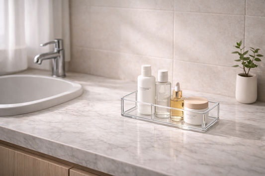 skincare storage setup