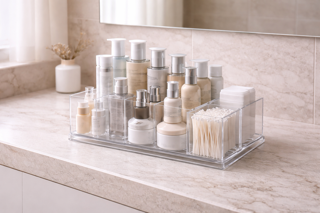 How to organize skincare shelves