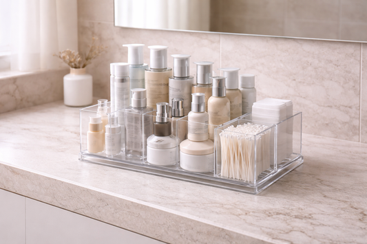 How to organize skincare shelves