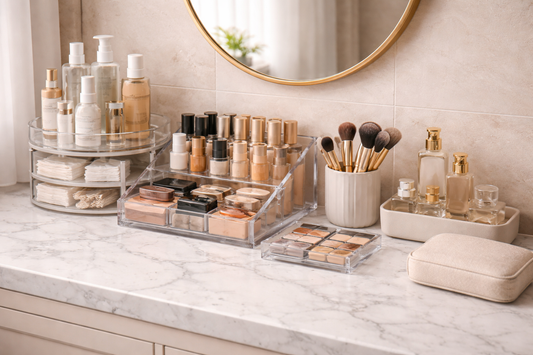 Efficient Vanity Setup That Reduces Surface Clutter